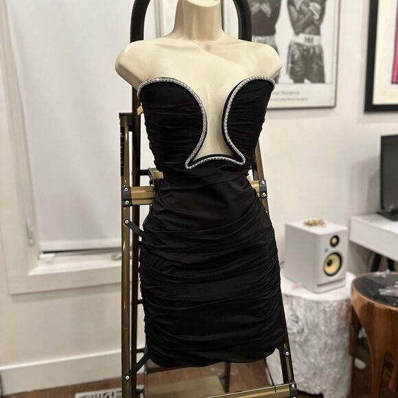 AKIRA EVERYONE WANTS HER STRAPLESS MINI DRESS IN BLK NWT LG - Picture 6 of 13